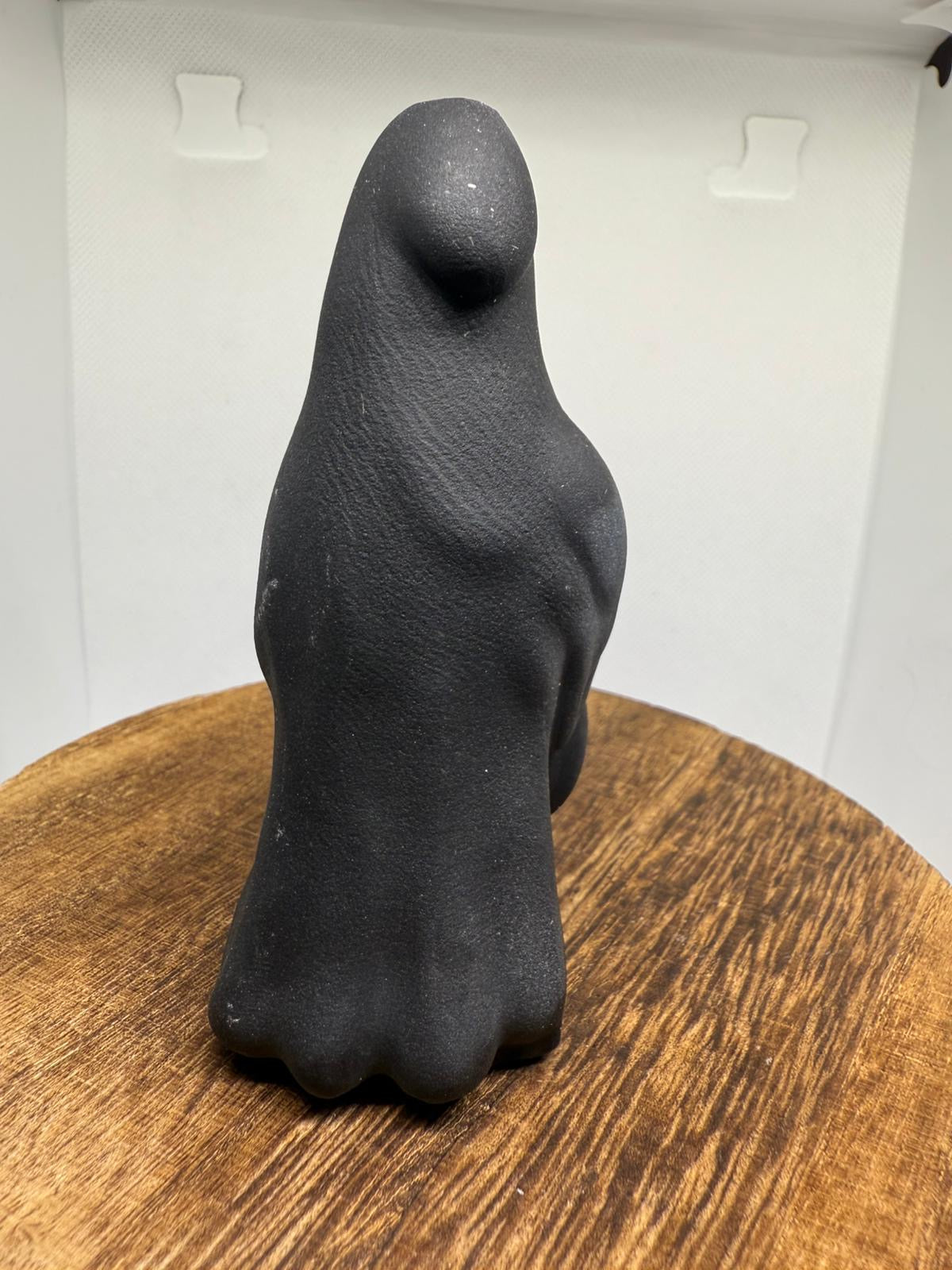 Black obsidian ghost with pumpkin
