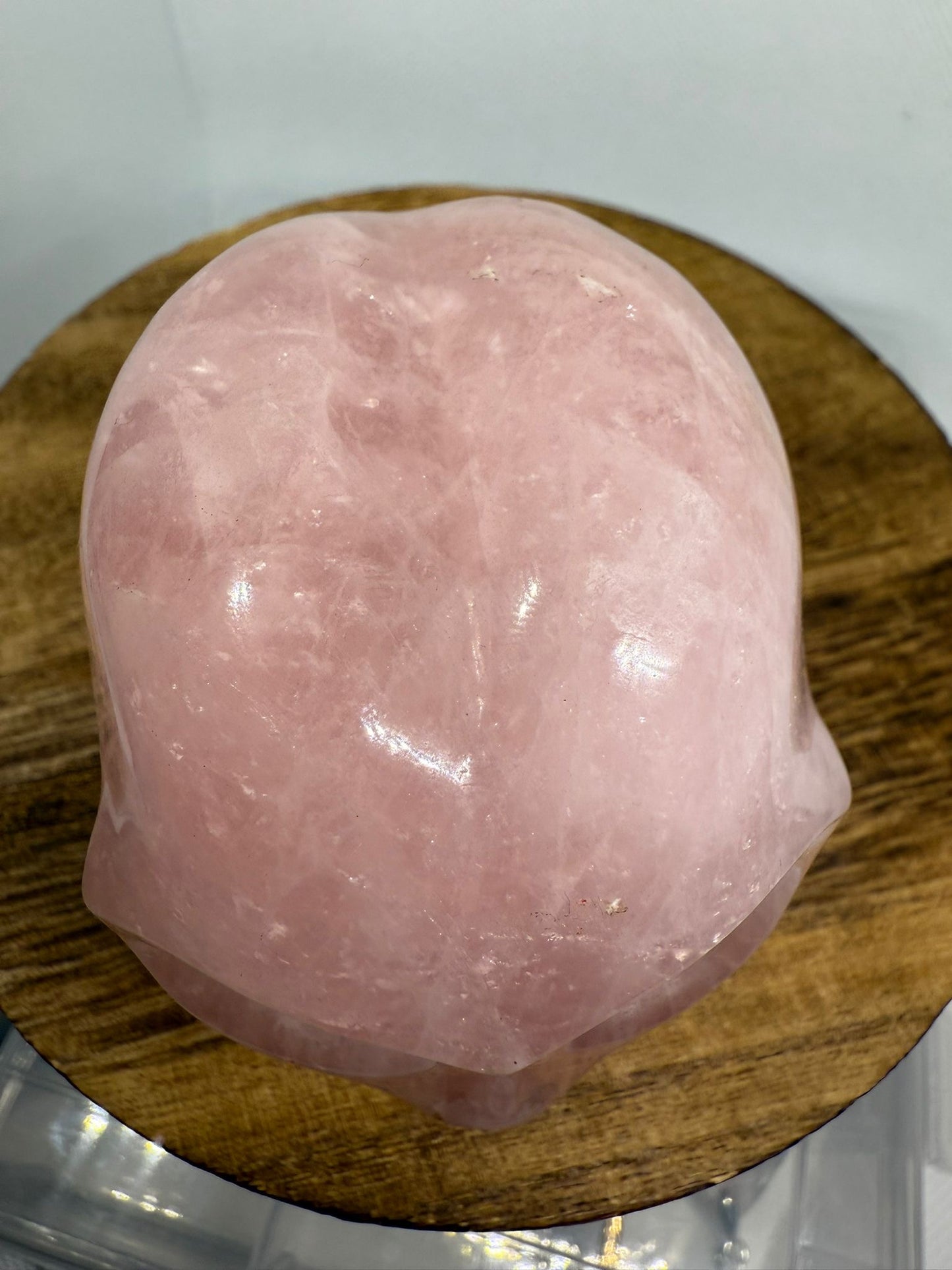 Rose quartz alien head