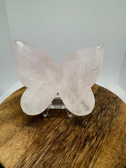 Rose quartz butterfly