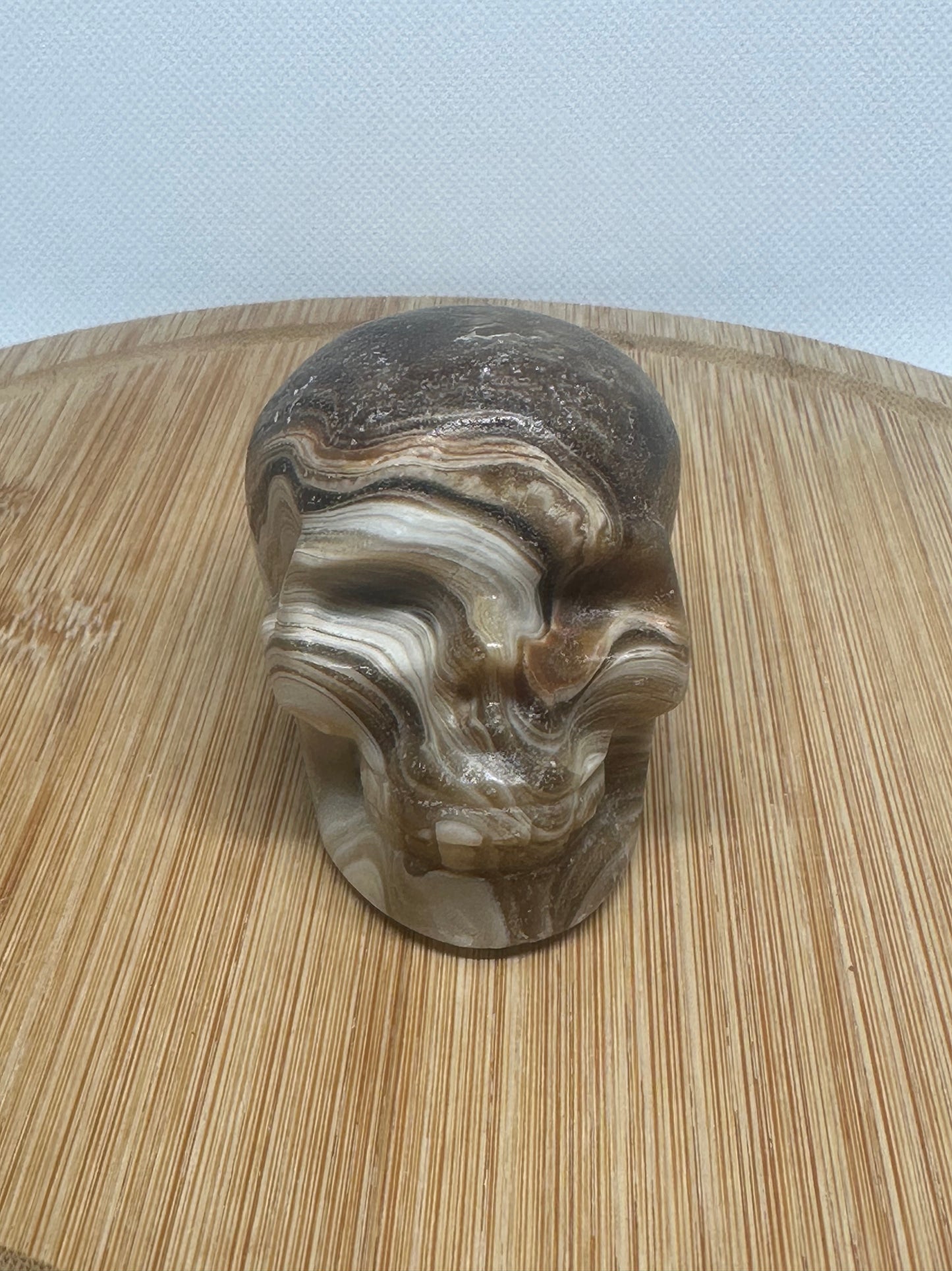 Chocolate calcite Skull