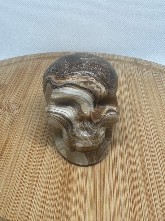 Chocolate calcite Skull