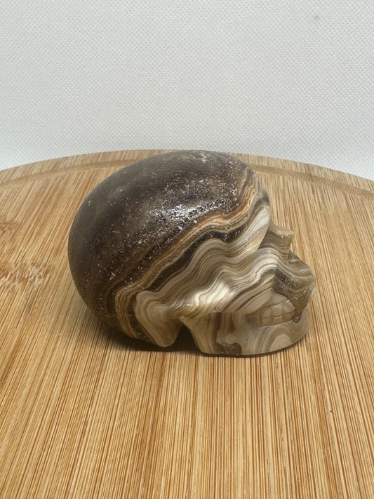 Chocolate calcite Skull