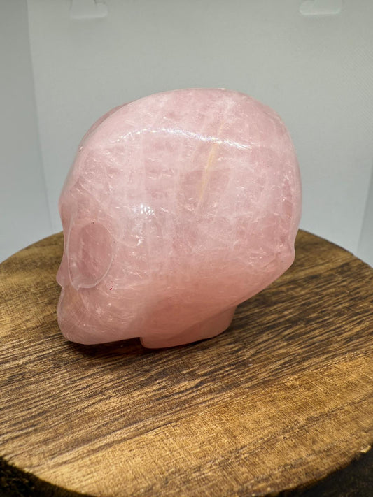 Rose quartz alien head