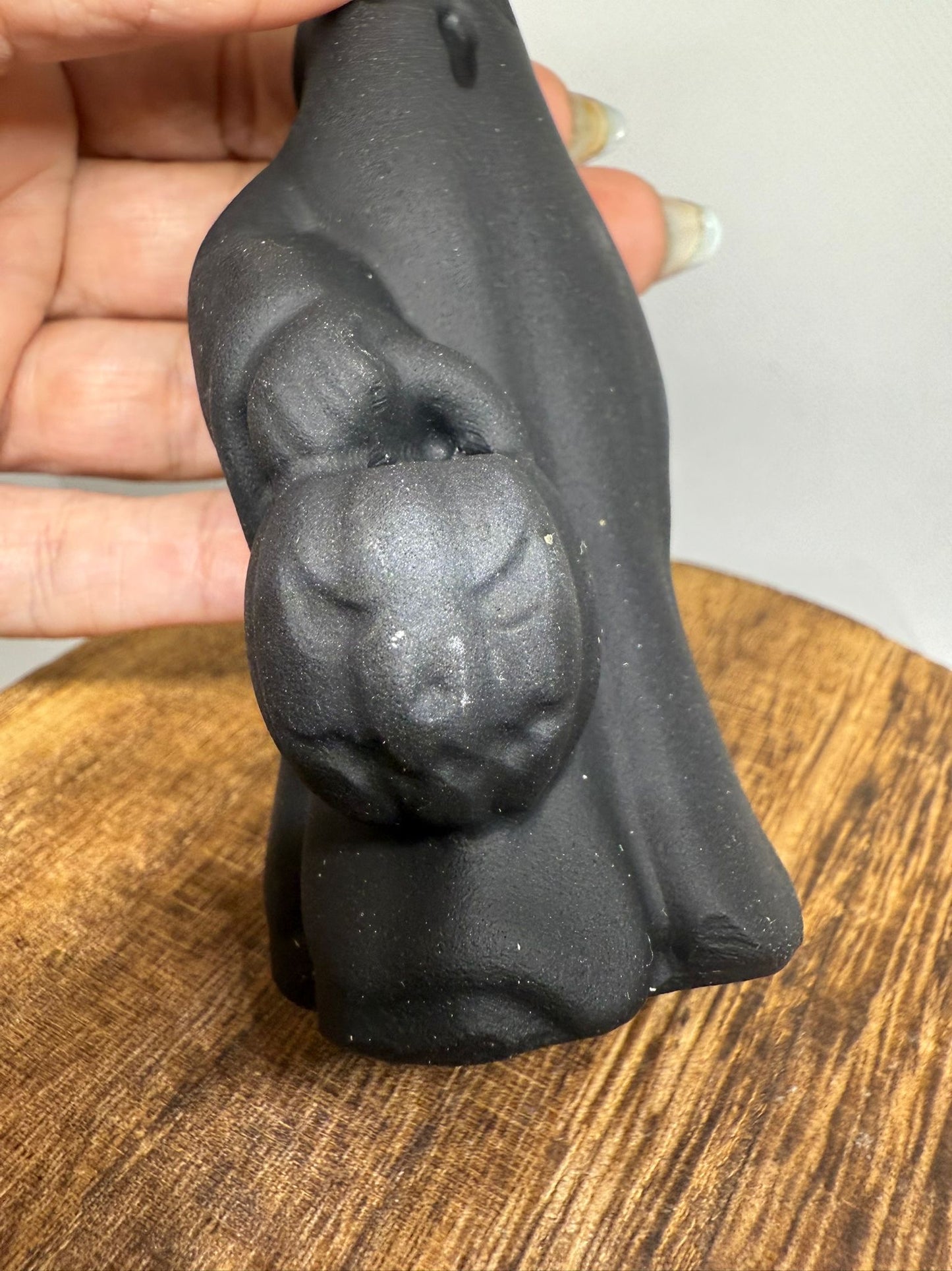 Black obsidian ghost with pumpkin