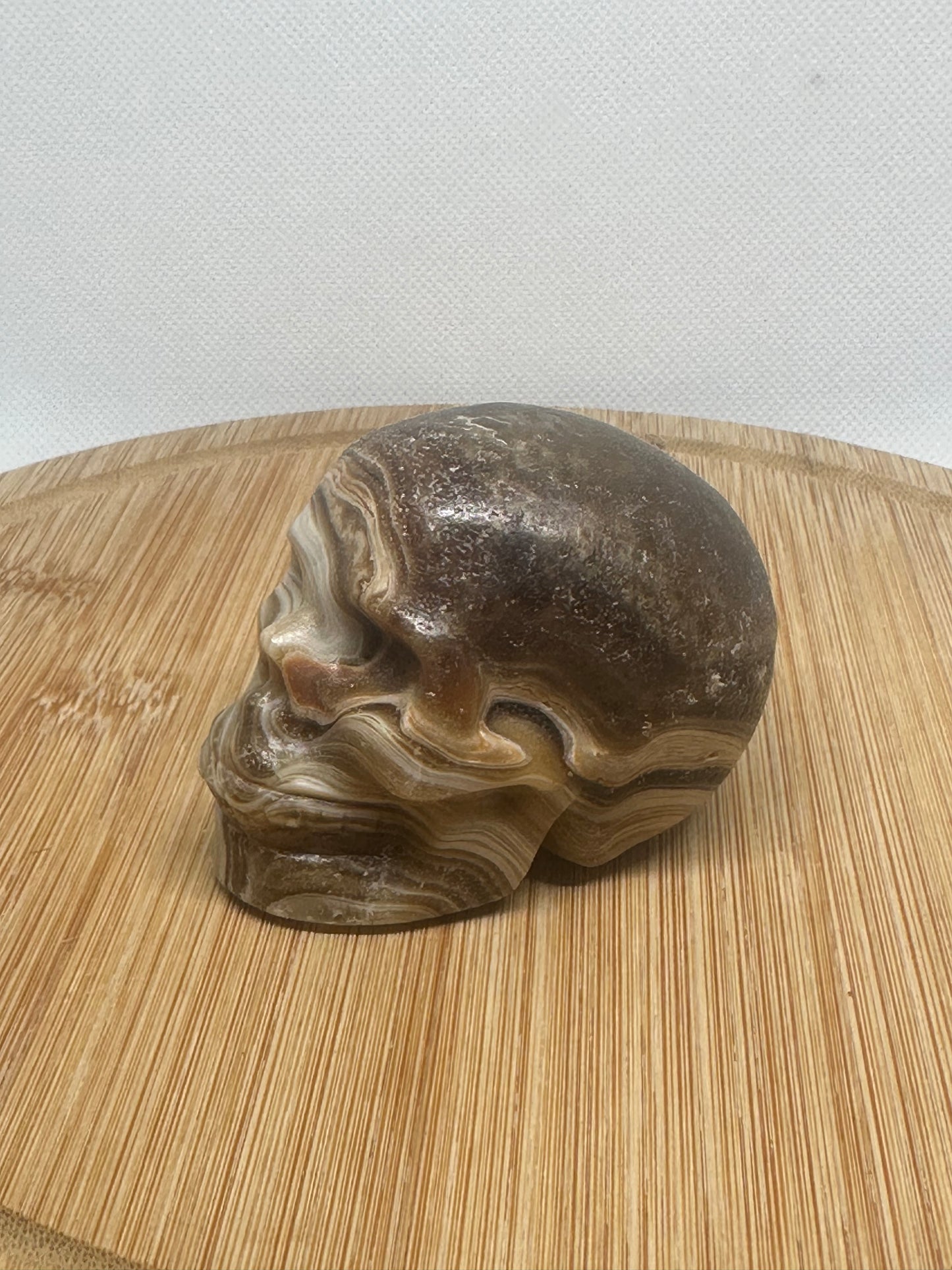 Chocolate calcite Skull