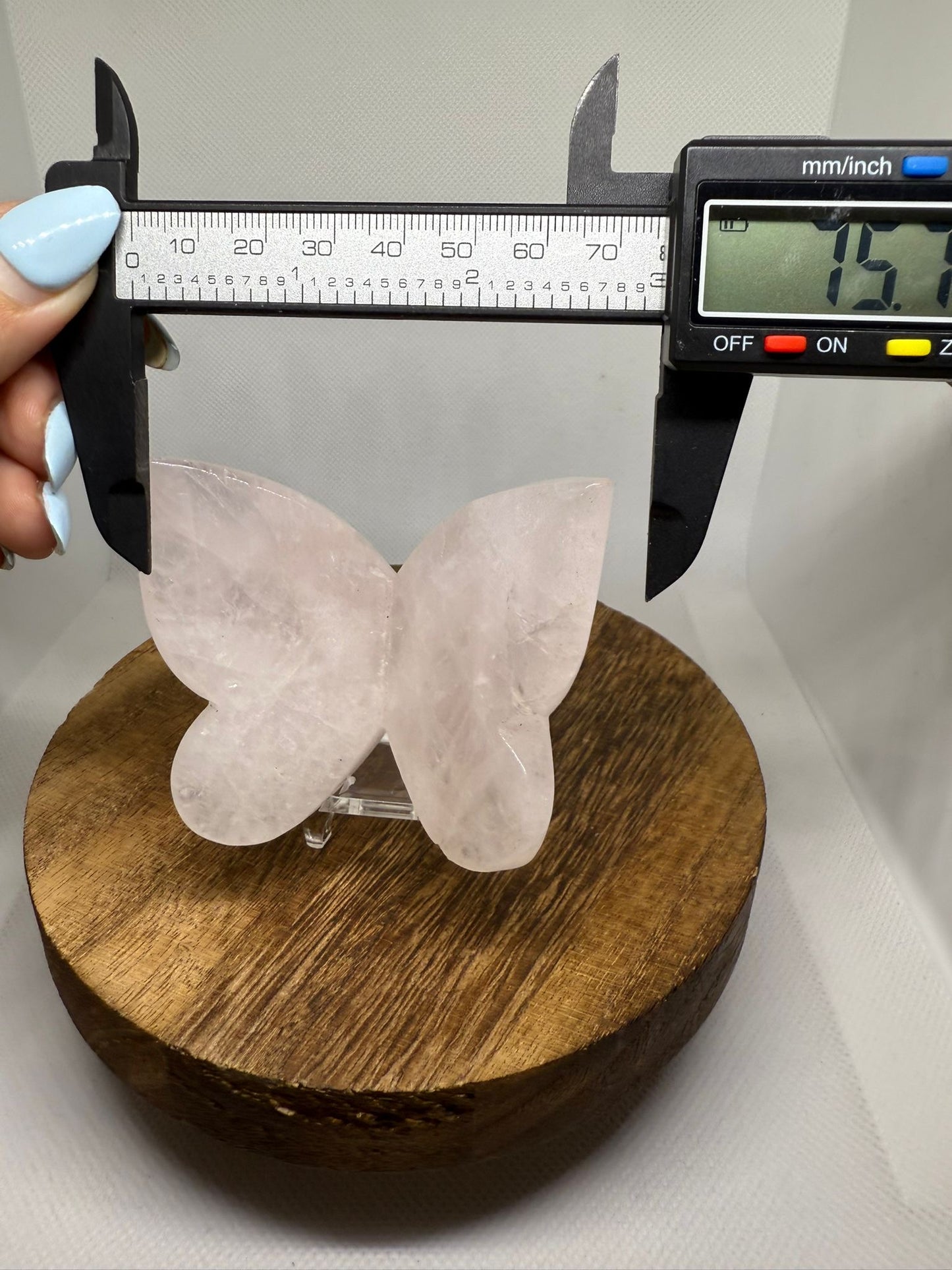 Rose quartz butterfly