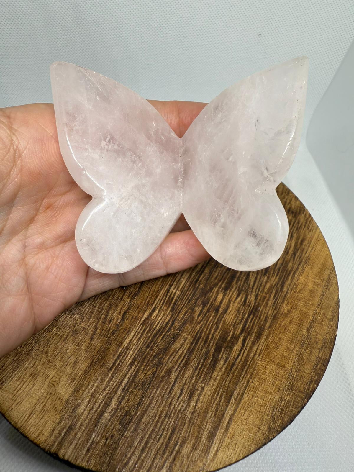 Rose quartz butterfly