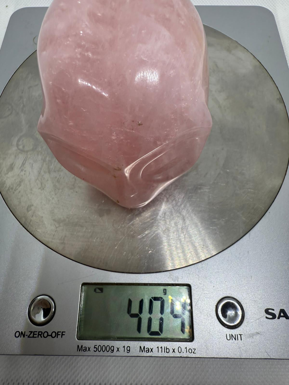 Rose quartz alien head
