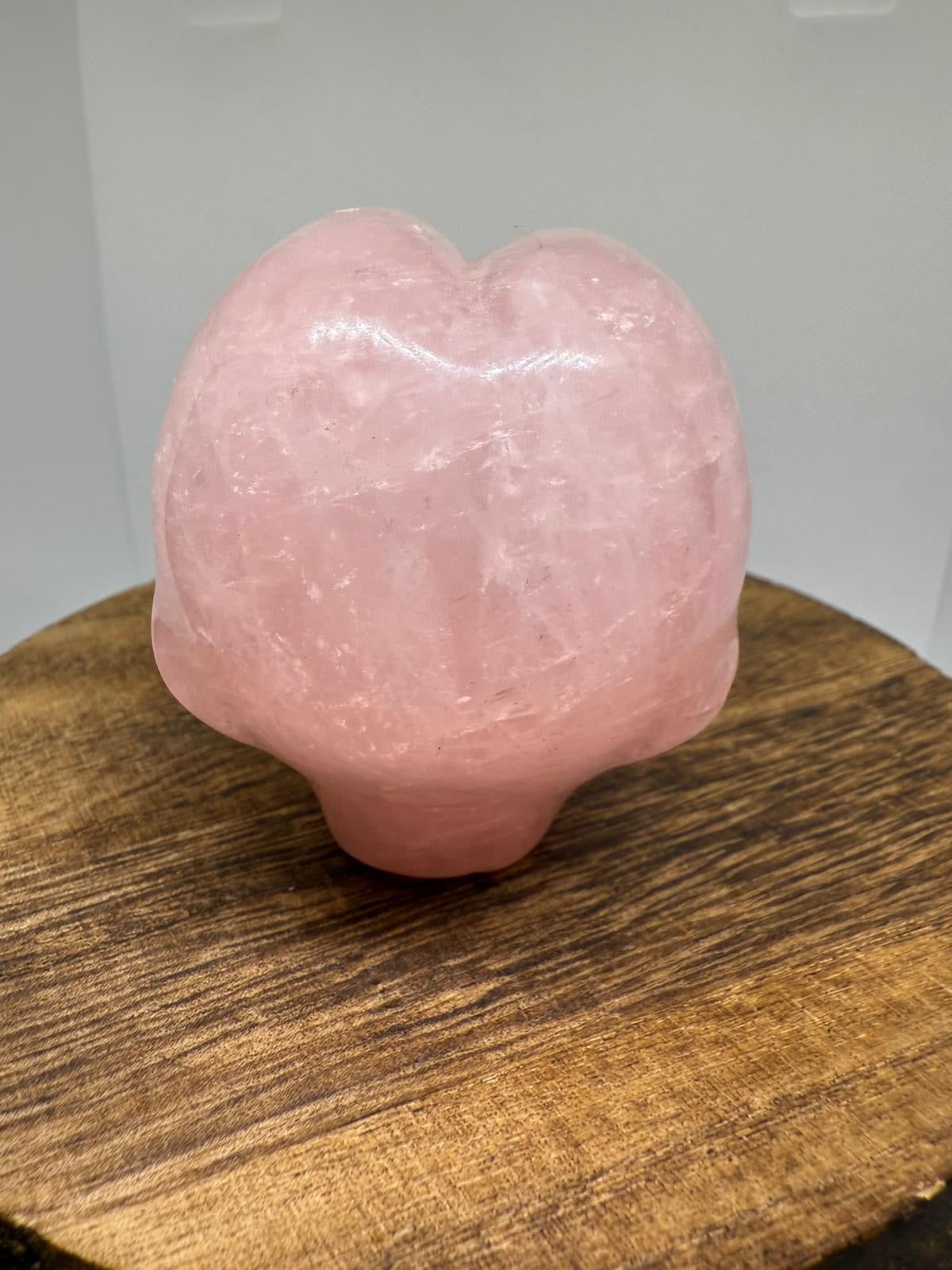 Rose quartz alien head