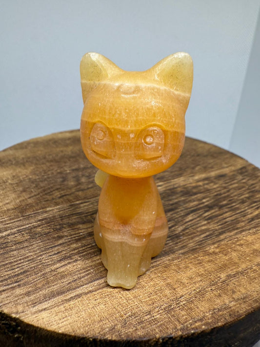 Orange calcite luna cat