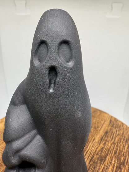 Black obsidian ghost with pumpkin