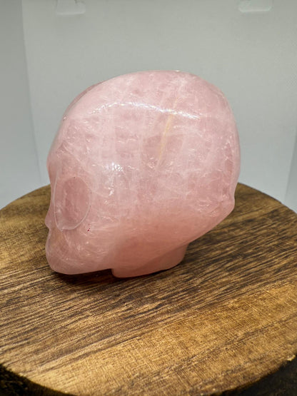 Rose quartz alien head