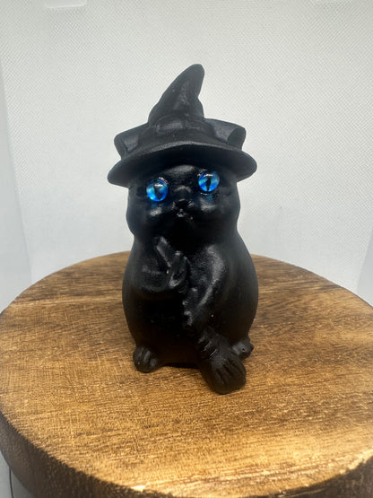Black obsidian witches cat